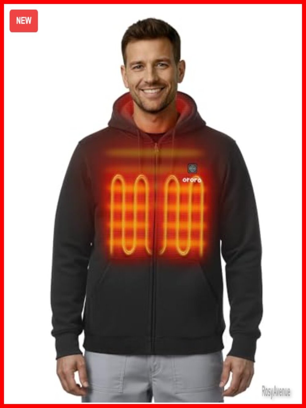 Unisex Heated Hoodie with Battery 4-Zone Fleece